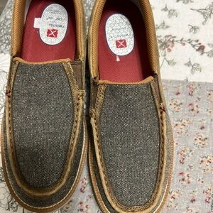 Twisted X Brown and Gray Loafers